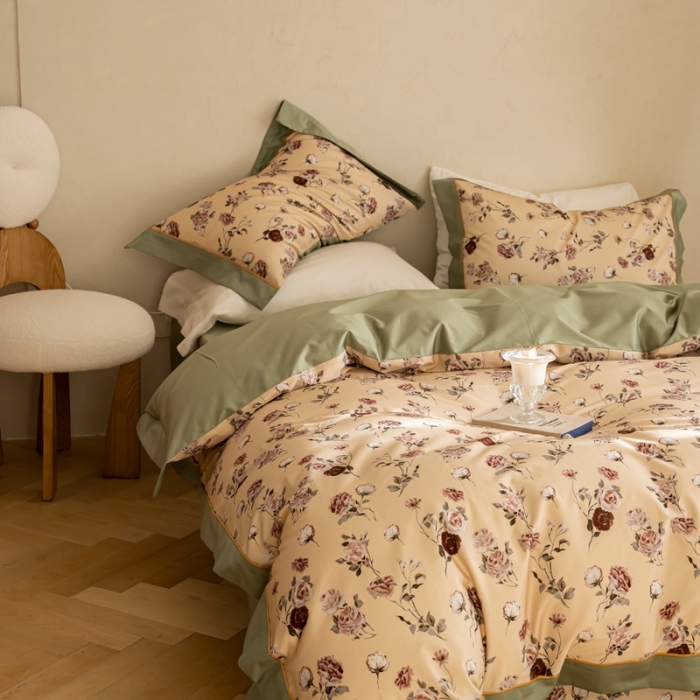 91家纺网 家纺一手货源 找家纺 优然居 100支长绒棉保暖磨毛数码印花系列四件套 莫奈磨毛