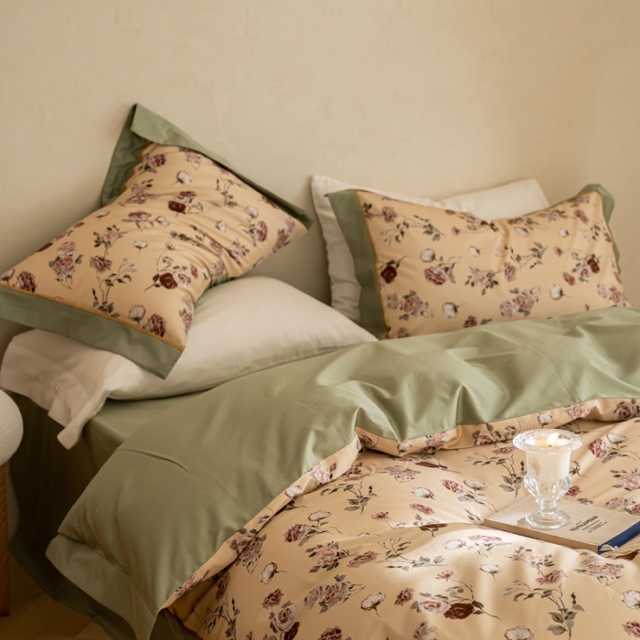 91家纺网 家纺一手货源 找家纺 优然居 100支长绒棉保暖磨毛数码印花系列四件套 莫奈磨毛