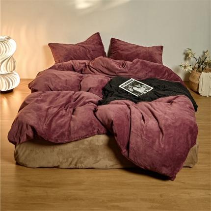 91家纺网 家纺一手货源 找家纺 （总）新款加厚牛奶绒四件套