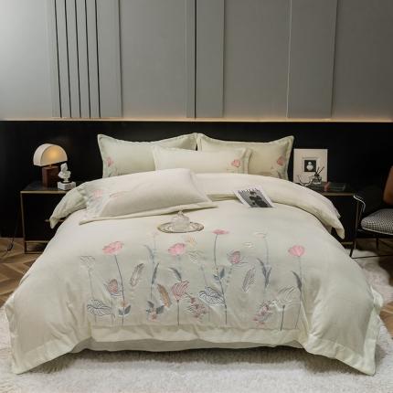 91家纺网 家纺一手货源 找家纺 （总）塔塔  2025新款高克重牛奶绒刺绣四件套