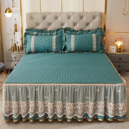 91家纺网 家纺一手货源 找家纺 （总）网红馆 2025新款云影花梦脱卸床笠式床裙三件套