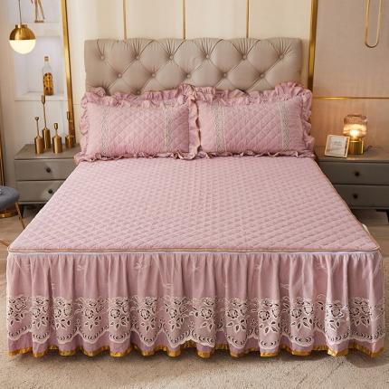 91家纺网 家纺一手货源 找家纺 （总）网红馆 2025新款云影花梦脱卸床笠式床裙三件套