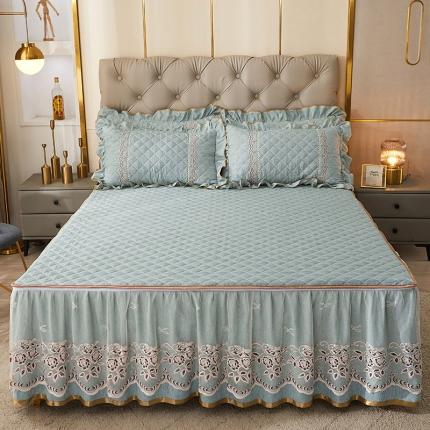 91家纺网 家纺一手货源 找家纺 （总）网红馆 2025新款云影花梦脱卸床笠式床裙三件套