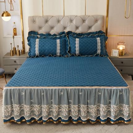 91家纺网 家纺一手货源 找家纺 （总）网红馆 2025新款云影花梦脱卸床笠式床裙四件套