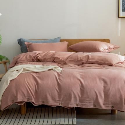 寐眠 2022新款A类全棉水洗棉提花四件套 人字纹-脏粉