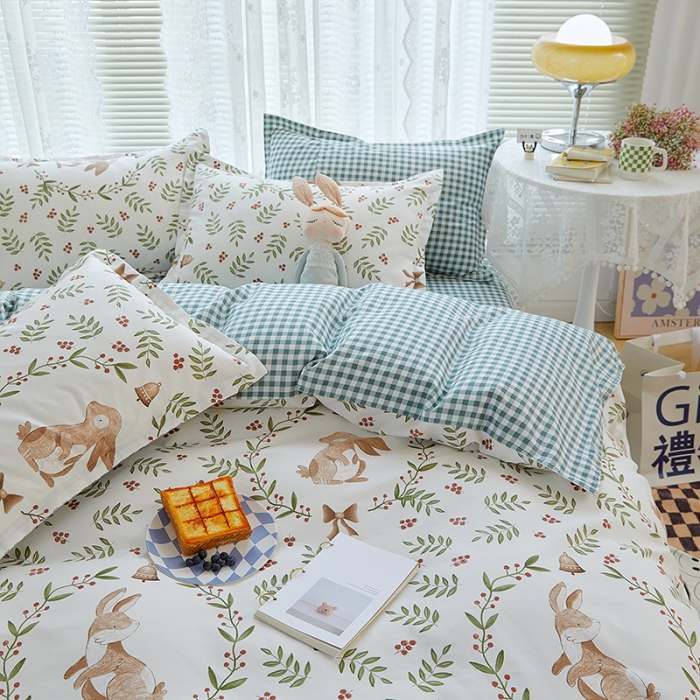 91家纺网 家纺一手货源 找家纺 世爵 2025新款磨毛印花单被套 米菲兔