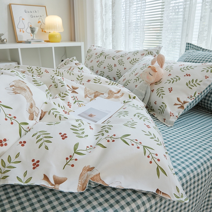 91家纺网 家纺一手货源 找家纺 世爵 2025新款磨毛印花单被套 米菲兔