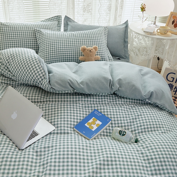 91家纺网 家纺一手货源 找家纺 世爵 2025新款磨毛印花单被套 优格绿