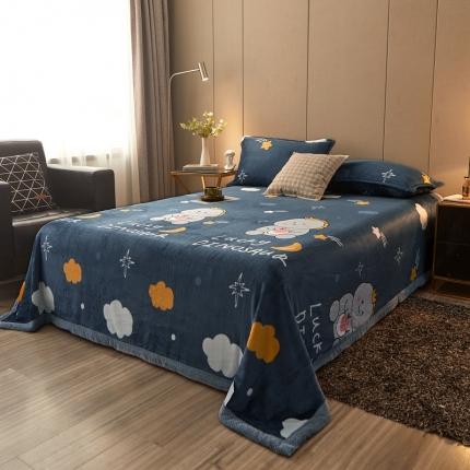 雅萱 2024新款菠萝格牛奶绒包边毛毯 草莓恐龙