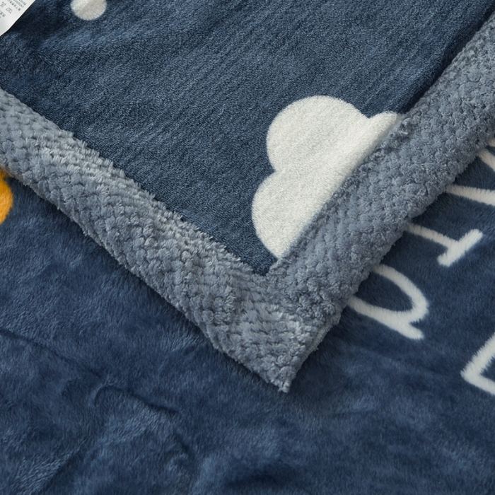 91家纺网 家纺一手货源 找家纺 雅萱 2024新款菠萝格牛奶绒包边毛毯 草莓恐龙