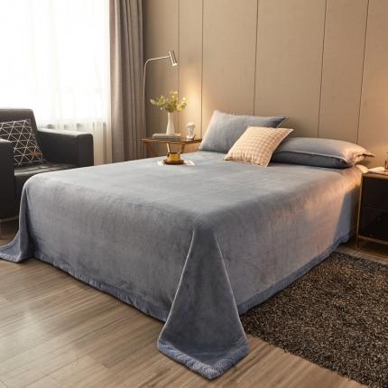 雅萱 2024新款菠萝格牛奶绒包边毛毯 浅灰