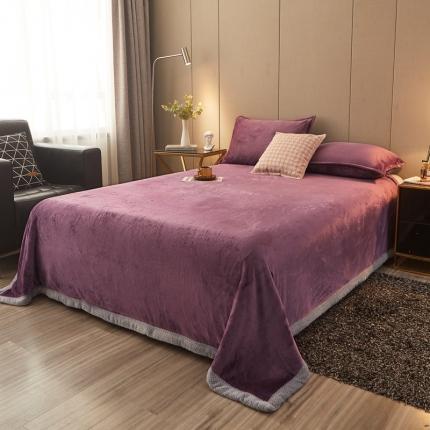 雅萱 2024新款菠萝格牛奶绒包边毛毯 深紫