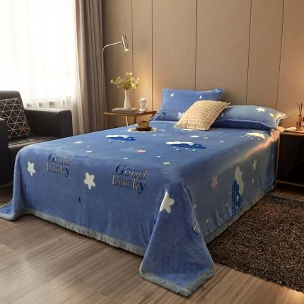 雅萱 2024新款菠萝格牛奶绒包边毛毯 晚安云朵