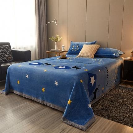 雅萱 2024新款菠萝格牛奶绒包边毛毯 星辰鹿影