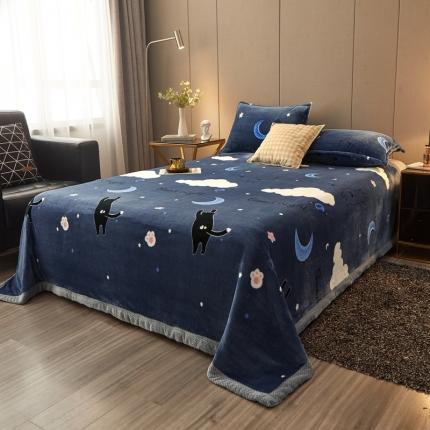 雅萱 2024新款菠萝格牛奶绒包边毛毯 星空