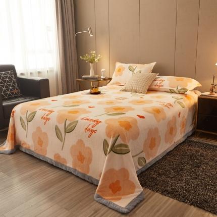 雅萱 2024新款菠萝格牛奶绒包边毛毯 萱花