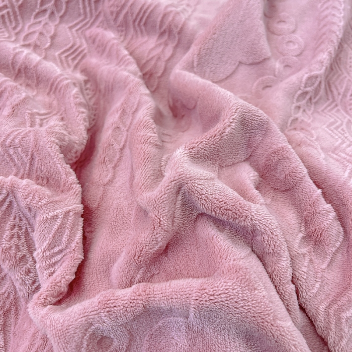 91家纺网 家纺一手货源 找家纺 慕尚 2022新款高克重纯色牛奶绒剪花雕花四件套 梵克豆沙