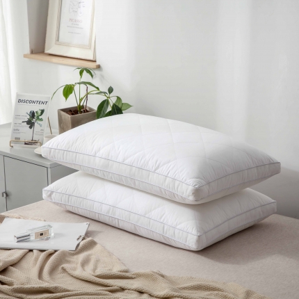 91家纺网 家纺一手货源 找家纺 （总）赛格时代家居 全棉大格立体绗缝羽丝绒枕芯