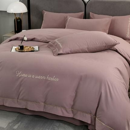 91家纺网 家纺一手货源 找家纺 （总）拼社家纺活性纯色纯棉刺绣全棉磨毛四件套-逸系列