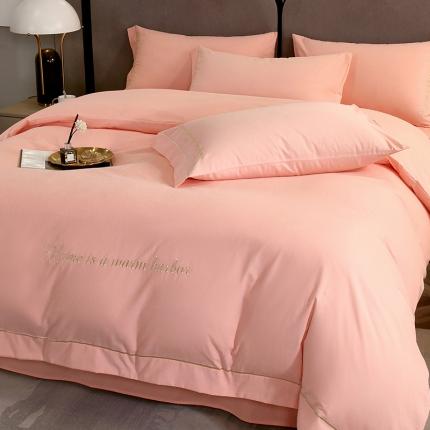 91家纺网 家纺一手货源 找家纺 （总）拼社家纺活性纯色纯棉刺绣全棉磨毛四件套-逸系列