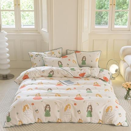 91家纺网 家纺一手货源 找家纺 洋铭区 2022新款双层纱四件套 可爱公主