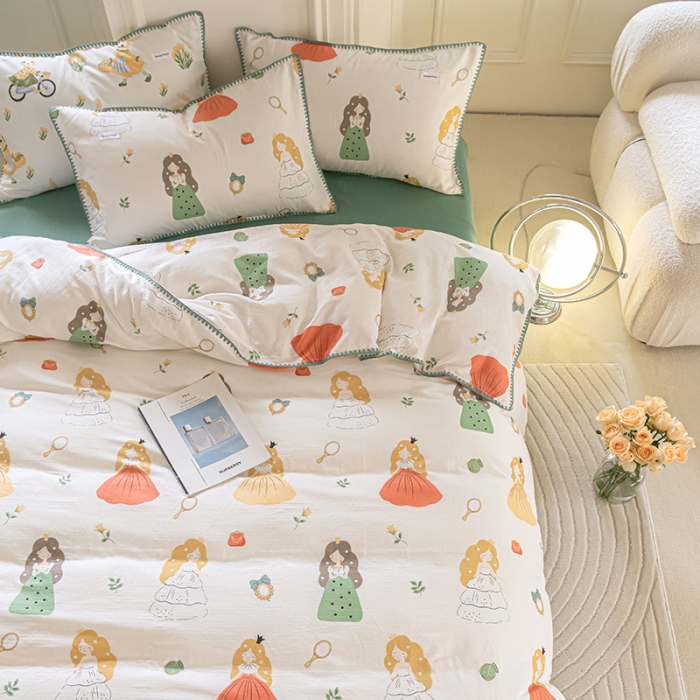 91家纺网 家纺一手货源 找家纺 洋铭区 2022新款双层纱四件套 可爱公主