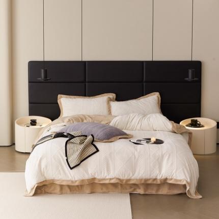 91家纺网 家纺一手货源 找家纺 （总）梦享生活 2022新款牛奶雕花绒四件套