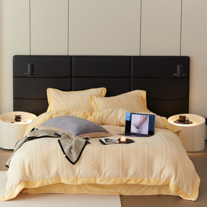 91家纺网 家纺一手货源 找家纺 （总）梦享生活 2022新款牛奶雕花绒四件套