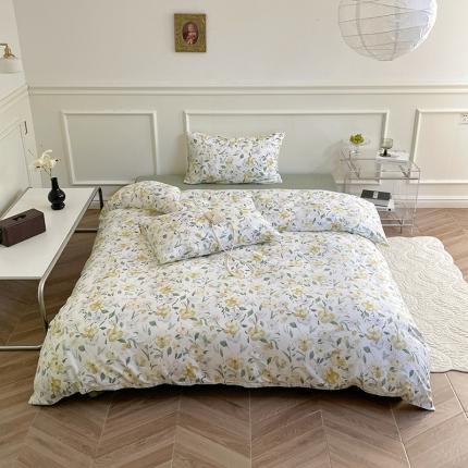 91家纺网 家纺一手货源 找家纺 窝米 2022秋季新品活性印花全棉四件套12款 小欢喜