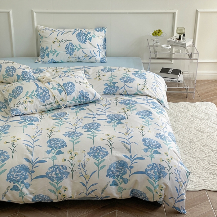 91家纺网 家纺一手货源 找家纺 窝米 2022秋季新品活性印花全棉四件套12款 朵拉