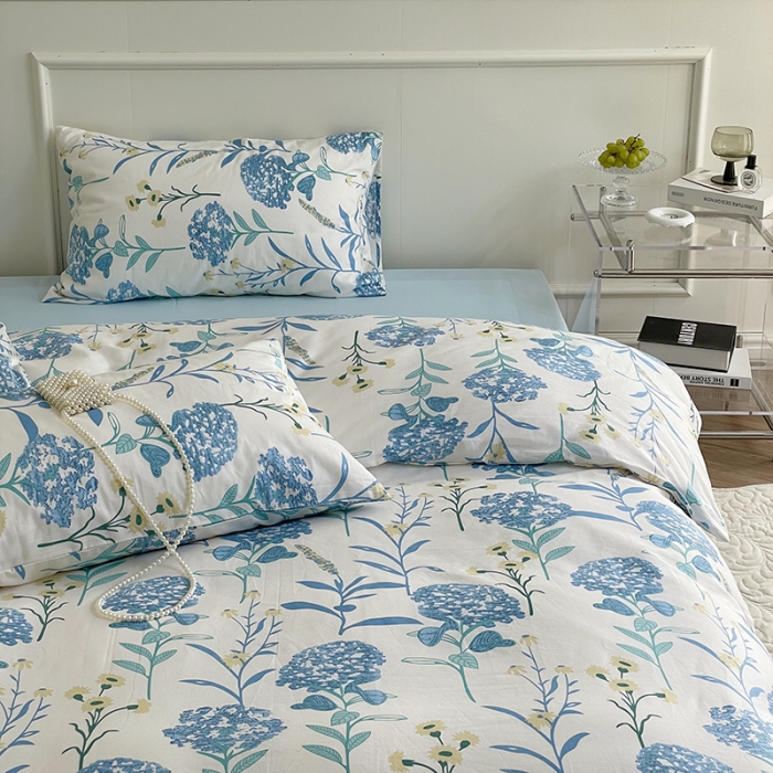 91家纺网 家纺一手货源 找家纺 窝米 2022秋季新品活性印花全棉四件套12款 朵拉