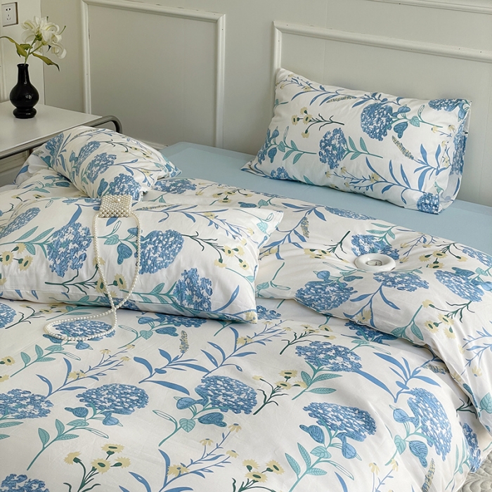 91家纺网 家纺一手货源 找家纺 窝米 2022秋季新品活性印花全棉四件套12款 朵拉