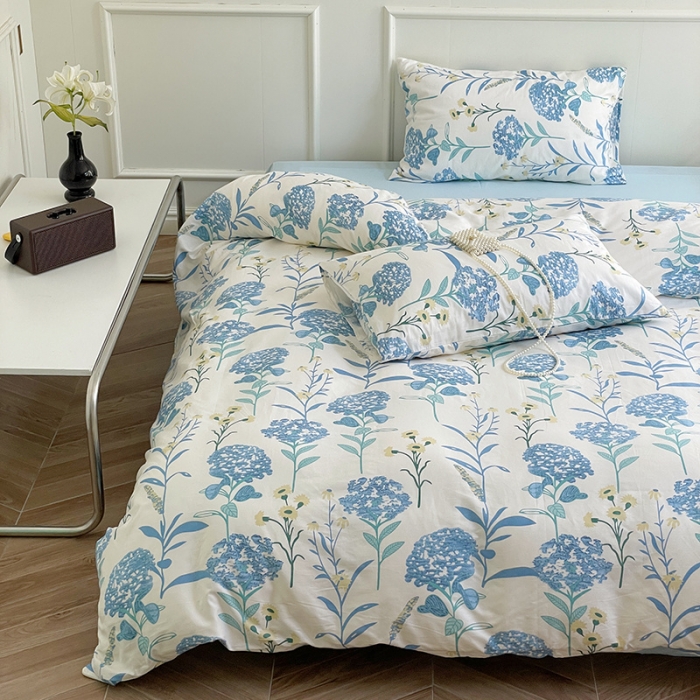 91家纺网 家纺一手货源 找家纺 窝米 2022秋季新品活性印花全棉四件套12款 朵拉