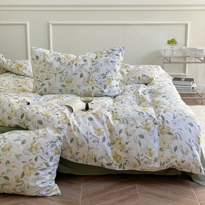 91家纺网 家纺一手货源 找家纺 窝米 2022秋季新品活性印花全棉四件套12款 小欢喜