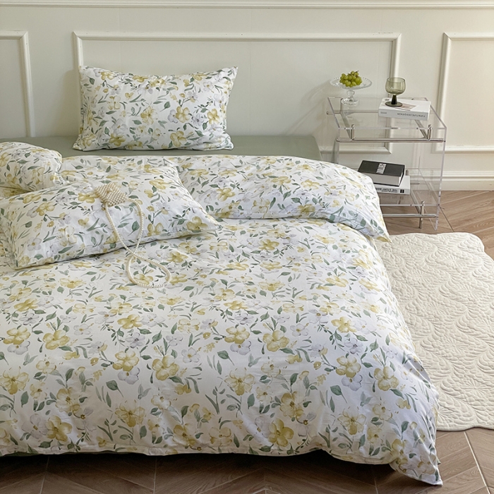 91家纺网 家纺一手货源 找家纺 窝米 2022秋季新品活性印花全棉四件套12款 小欢喜