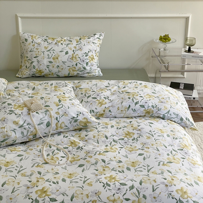 91家纺网 家纺一手货源 找家纺 窝米 2022秋季新品活性印花全棉四件套12款 小欢喜