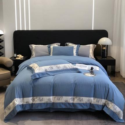 91家纺网 家纺一手货源 找家纺 （总）娇逸家居 2022秋冬新款60磨毛刺绣款四件套-兰时