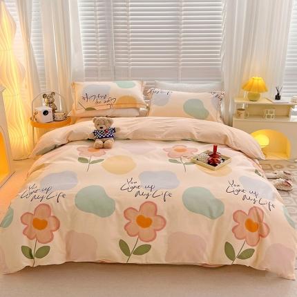 91家纺网 家纺一手货源 找家纺 （总）乐童 全棉网红直播爆款吊边＋一字绣工艺款四件套（三）