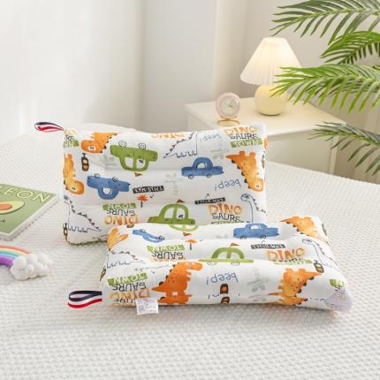 91家纺网 家纺一手货源 找家纺 萌番宝 2022新款全棉儿童水洗枕 恐龙的士30*50cm