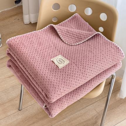 91家纺网 家纺一手货源 找家纺 暖阳 2023新款多功能牛奶绒复合毯 砖红