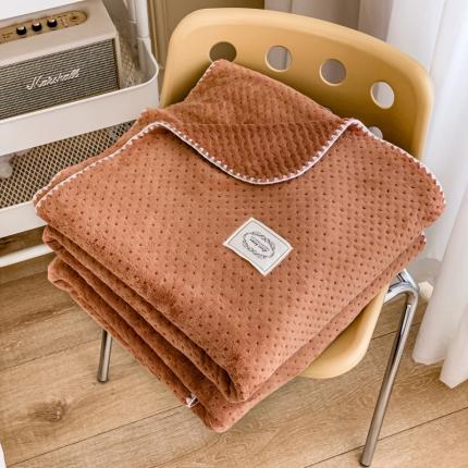 91家纺网 家纺一手货源 找家纺 暖阳 2023新款多功能牛奶绒复合毯 砖红