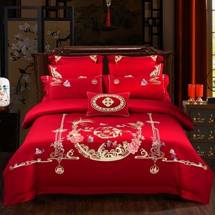 91家纺网 家纺一手货源 找家纺 （总）皇潮婚庆馆 新款60支长绒棉婚庆四件套