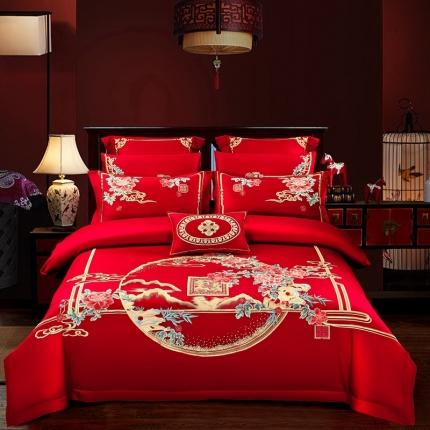 91家纺网 家纺一手货源 找家纺 （总）皇潮婚庆馆 新款60支长绒棉婚庆四件套