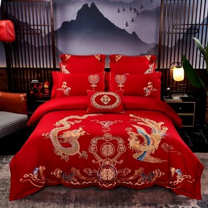 91家纺网 家纺一手货源 找家纺 （总）皇潮婚庆馆 新款60支长绒棉婚庆四件套