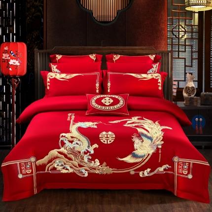 91家纺网 家纺一手货源 找家纺 （总）皇潮婚庆馆 新款60支长绒棉婚庆四件套