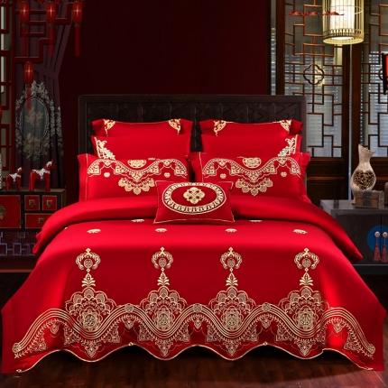 91家纺网 家纺一手货源 找家纺 （总）皇潮婚庆馆 新款60支长绒棉婚庆四件套