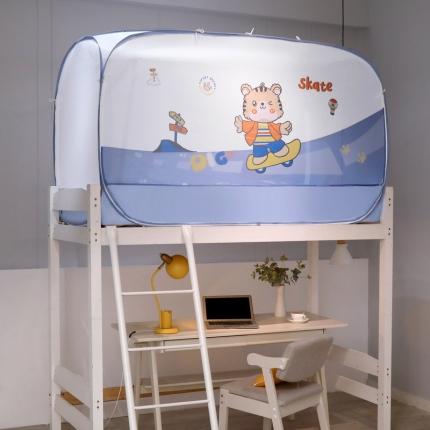 91家纺网 家纺一手货源 找家纺 夏彩 2023新款子母上下铺学生免安装蚊帐 可爱虎