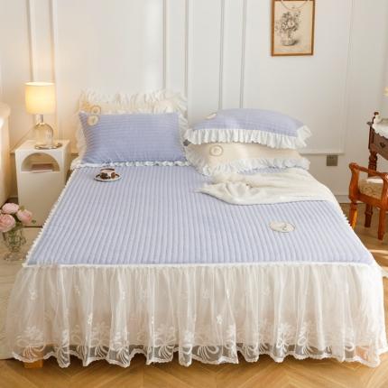 91家纺网 家纺一手货源 找家纺 菊上 2022新款牛奶绒浪漫满屋床裙 星空紫