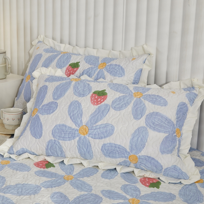 91家纺网 家纺一手货源 找家纺 （总）绵庭 2022新款全棉花边款床盖三件套