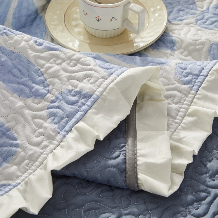 91家纺网 家纺一手货源 找家纺 （总）绵庭 2022新款全棉花边款床盖三件套